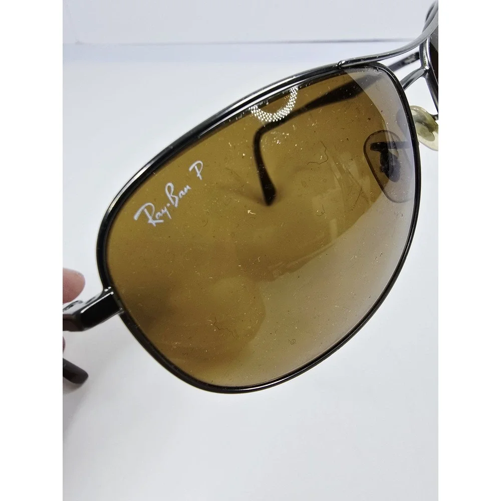Ray-Ban Hat Cap‎ 3519 3P Polarized Brown Aviator Mens Sunglasses With Case